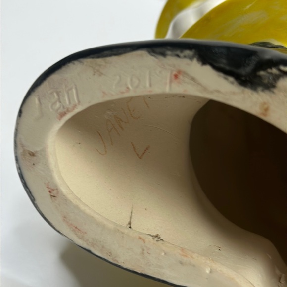 Duck in a rain coat hand painted plaster - Picture 3 of 7